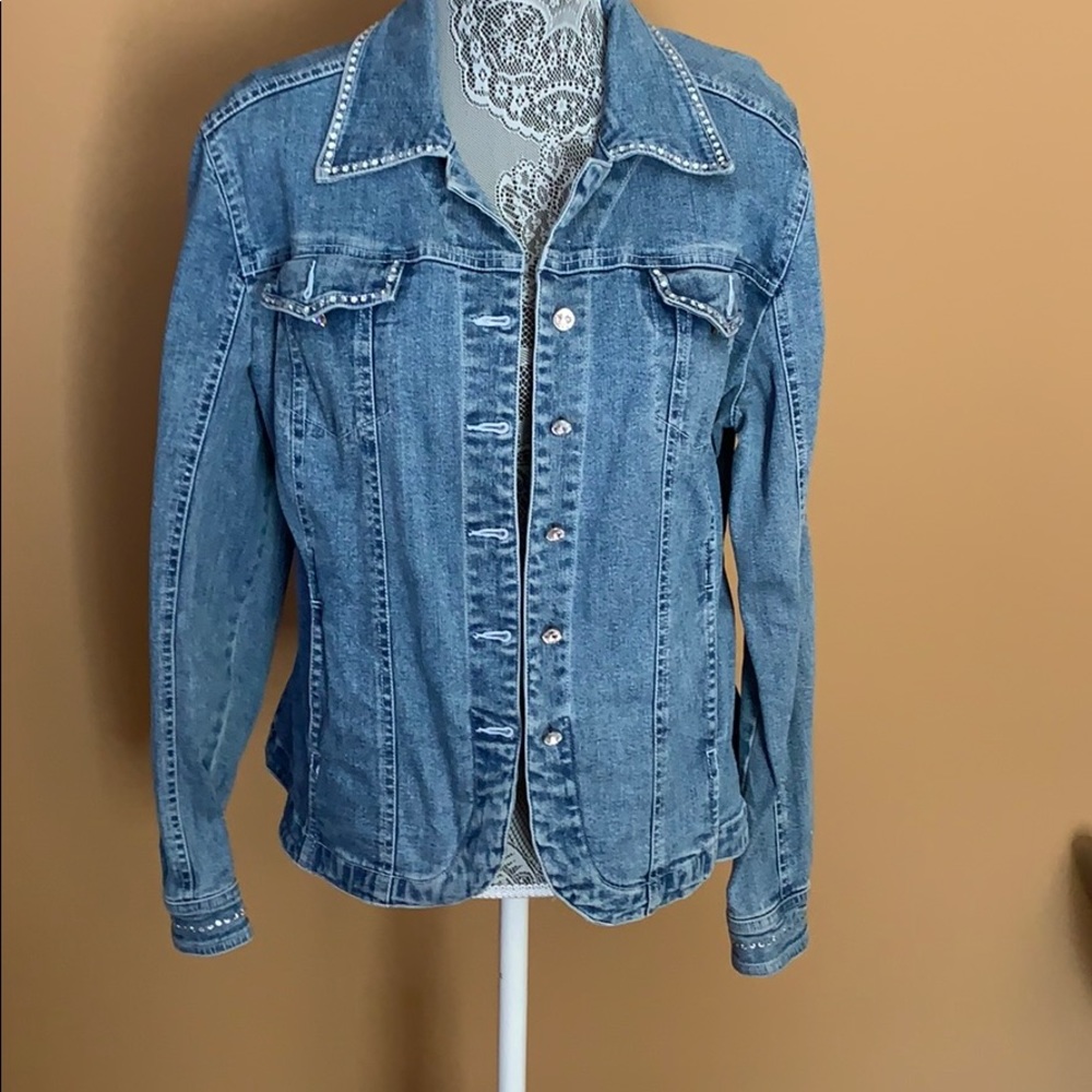 Rhinestone jean jacket